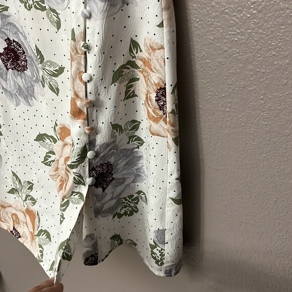 Blue blush pink Lily Medium wrap sundress with side button closure - Picture 3 of 13